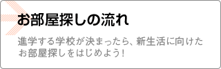 お部屋探しフローチャート 進学する学校が決まったら、新生活に向けたお部屋探しをはじめよう！